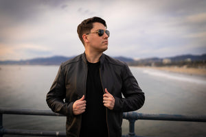 Premium Pedregal jacket captured during a city stroll, emphasizing versatility and craftsmanship.