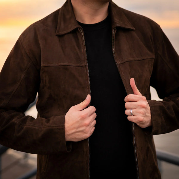 Valle jacket showcasing fine stitching and artisanal craftsmanship.