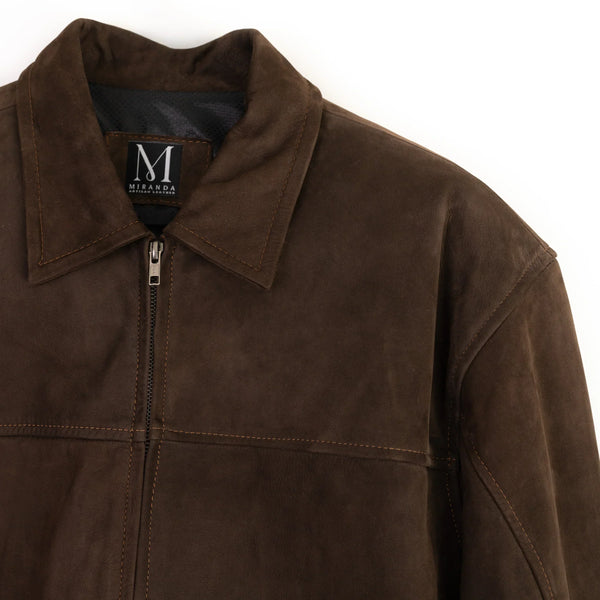 Studio product image of premium Valle Nubuck leather jacket by Miranda.